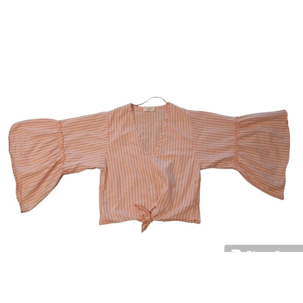 Lavender Field flared sleeve tie front top Small  Boho Cottagecore Feminine